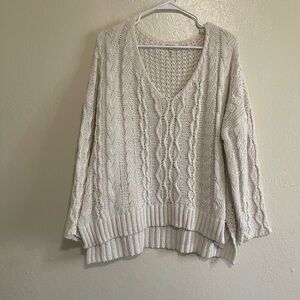 Vici Women's Cream Cable Knit Sweater